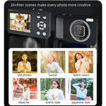 กล้องดิจิตอลซูม 18 เท่า ขนาด 2.4 นิ้ว DC15 ถ่ายวิดีโอ 4K HD ความละเอียด 64MP