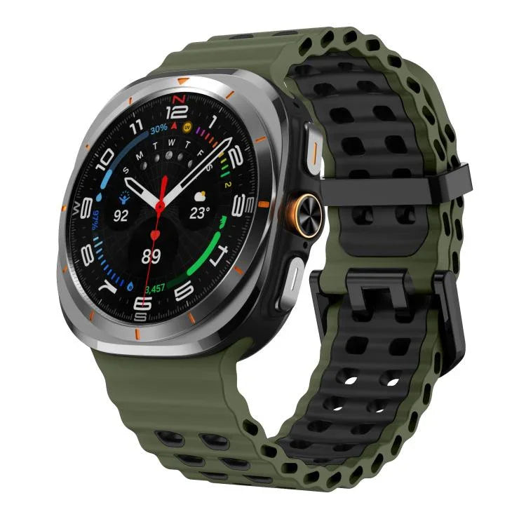 สายรัดนาฬิกาซิลิโคนสองสี Kalebol Ocean สำหรับ Samsung Galaxy Watch Ultra 47mm / Ultra 2025