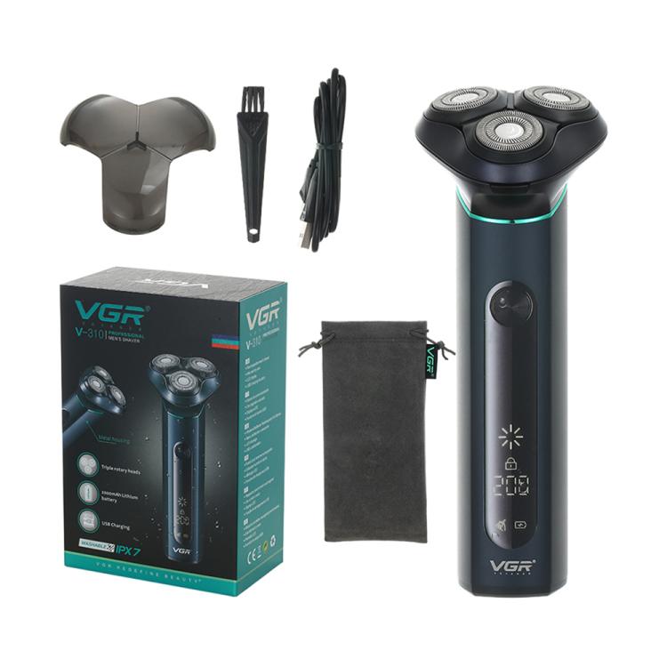 เครื่องโกนหนวดไฟฟ้า VGR V-310 หน้าจอดิจิตอล ใบมีดสามใบ กันน้ำ IPX7 รุ่น V-310