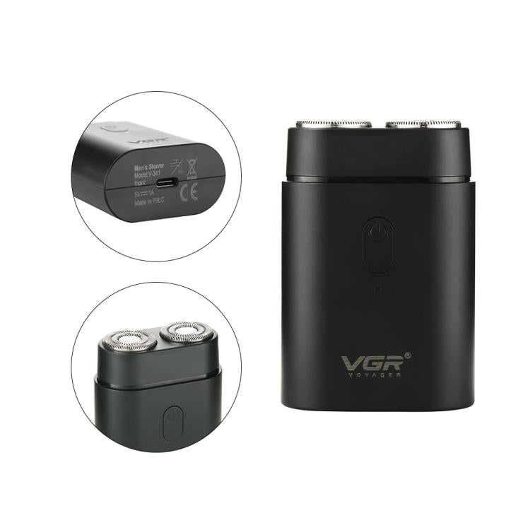 เครื่องโกนหนวดไฟฟ้าพกพา VGR V-341 หัวมีดหมุน 2 ใบ รุ่น V-341