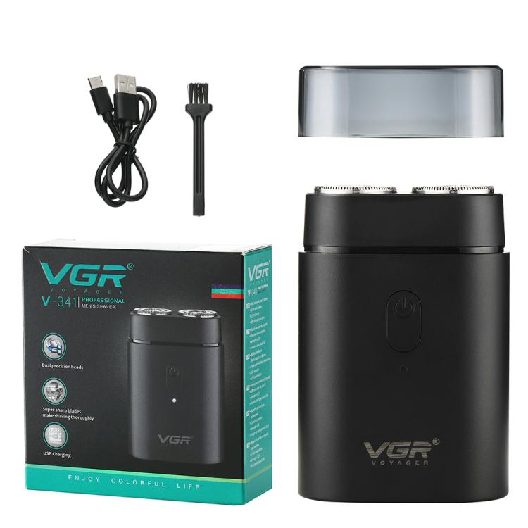 เครื่องโกนหนวดไฟฟ้าพกพา VGR V-341 หัวมีดหมุน 2 ใบ รุ่น V-341