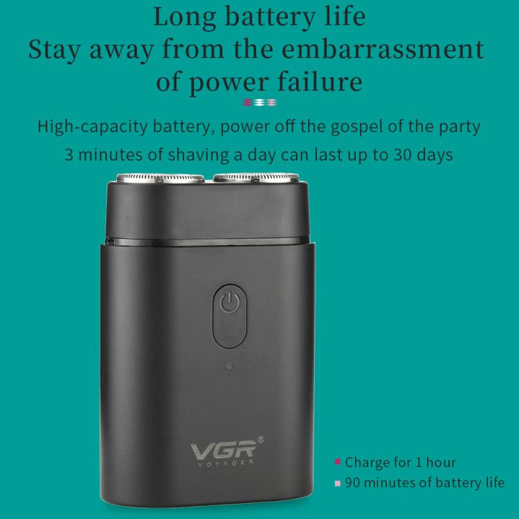 เครื่องโกนหนวดไฟฟ้าพกพา VGR V-341 หัวมีดหมุน 2 ใบ รุ่น V-341