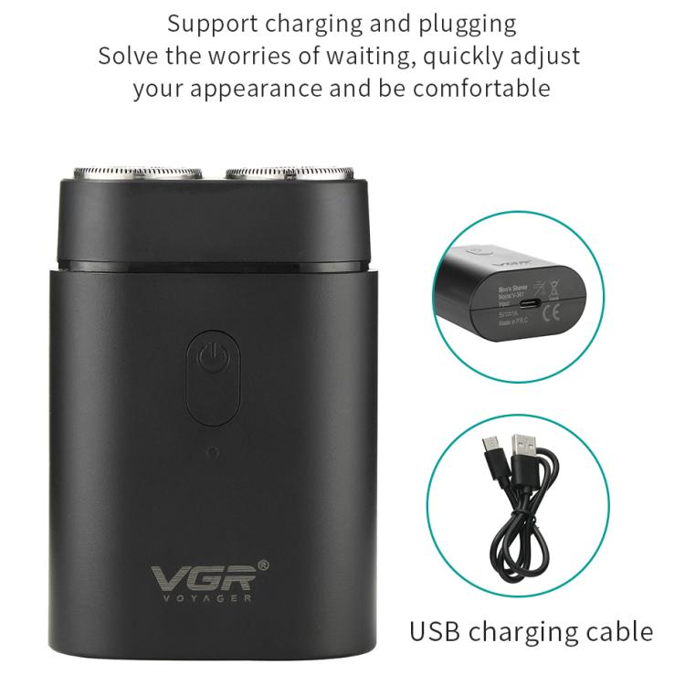 เครื่องโกนหนวดไฟฟ้าพกพา VGR V-341 หัวมีดหมุน 2 ใบ รุ่น V-341