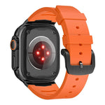 สายรัดนาฬิกายางฟลูออโรแบบหัวเข็มขัดสแตนเลสสตีล สำหรับ Apple Watch Ultra / Ultra 2 49mm