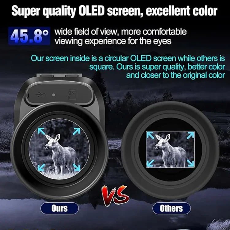 อุปกรณ์ส่องทางไกลกลางแจ้ง NVG07S หน้าจอ OLED กลม 1.39 นิ้ว ความละเอียด 4K แบบติดศีรษะ พร้อมอินฟราเรดสำหรับกลางคืน