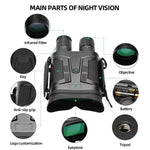 อุปกรณ์ส่องทางไกลดิจิทัลกลางคืน NVG800LS หน้าจอ LCD ขนาด 3 นิ้ว