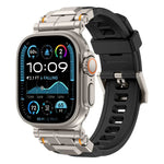 สายรัดนาฬิกาซิลิโคนข้อต่อโลหะผสม สำหรับ Apple Watch 46 มม. / 49 มม. / 45 มม. / 44 มม.