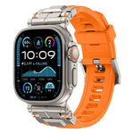 สายรัดนาฬิกาซิลิโคนข้อต่อโลหะผสม สำหรับ Apple Watch 46 มม. / 49 มม. / 45 มม. / 44 มม.