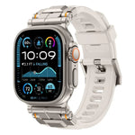 สายรัดนาฬิกาซิลิโคนข้อต่อโลหะผสม สำหรับ Apple Watch 46 มม. / 49 มม. / 45 มม. / 44 มม.