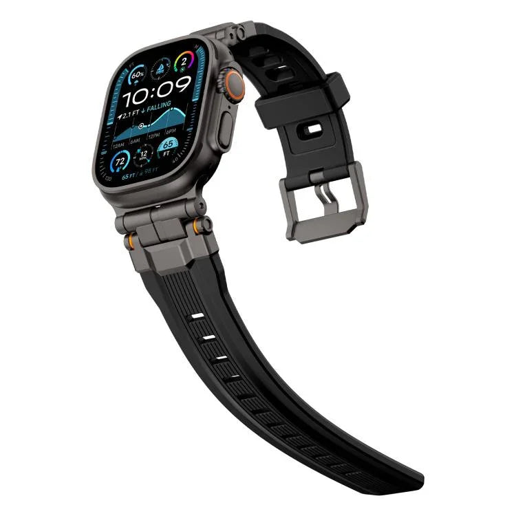 สายรัดนาฬิกาซิลิโคนข้อต่อโลหะผสม สำหรับ Apple Watch 46 มม. / 49 มม. / 45 มม. / 44 มม.