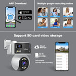 กล้องโดม PTZ มุมกว้างพิเศษหลายเลนส์ 8MP HD SriHome SH055B, SH055B