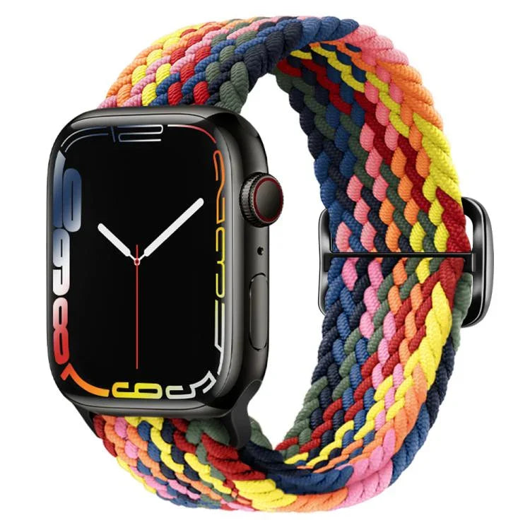 สายรัดนาฬิกาไนลอนถัก Kalebol แบบหัวเข็มขัดแปดตัว สำหรับ Apple Watch 46 มม. / 49 มม. / 45 มม. / 44 มม., สำหรับ Apple Watch 42 มม. / 41 มม. / 40 มม. / 38 มม.