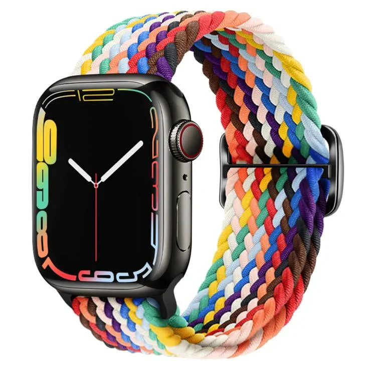 สายรัดนาฬิกาไนลอนถัก Kalebol แบบหัวเข็มขัดแปดตัว สำหรับ Apple Watch 46 มม. / 49 มม. / 45 มม. / 44 มม., สำหรับ Apple Watch 42 มม. / 41 มม. / 40 มม. / 38 มม.