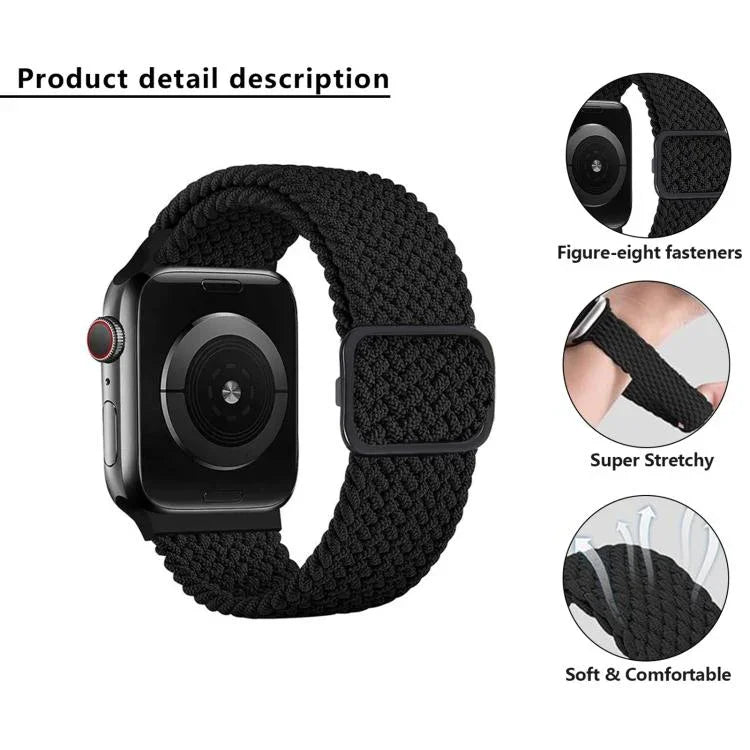 สายรัดนาฬิกาไนลอนถัก Kalebol แบบหัวเข็มขัดแปดตัว สำหรับ Apple Watch 46 มม. / 49 มม. / 45 มม. / 44 มม., สำหรับ Apple Watch 42 มม. / 41 มม. / 40 มม. / 38 มม.