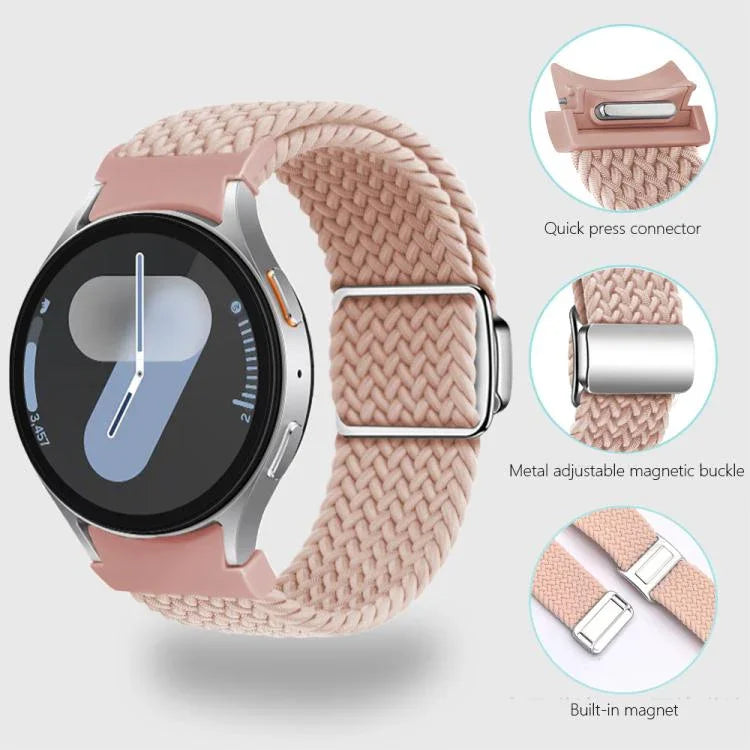 สายรัดนาฬิกา Kalebol แบบถักพร้อมหัวเข็มขัดแม่เหล็กและปุ่ม สำหรับ Samsung Galaxy Watch 5 Pro / 6 / 7