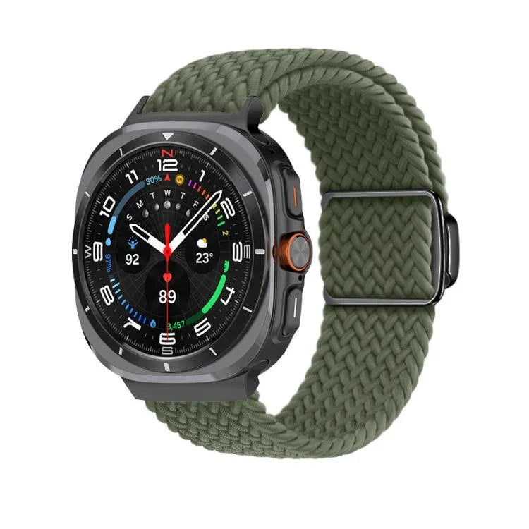 สายรัดนาฬิกา Kalebol แบบถักพร้อมหัวเข็มขัดแม่เหล็กสีดำ สำหรับ Samsung Galaxy Watch Ultra 47มม. / Ultra 2025