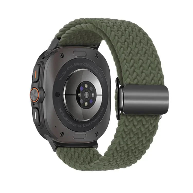 สายรัดนาฬิกา Kalebol แบบถักพร้อมหัวเข็มขัดแม่เหล็กสีดำ สำหรับ Samsung Galaxy Watch Ultra 47มม. / Ultra 2025