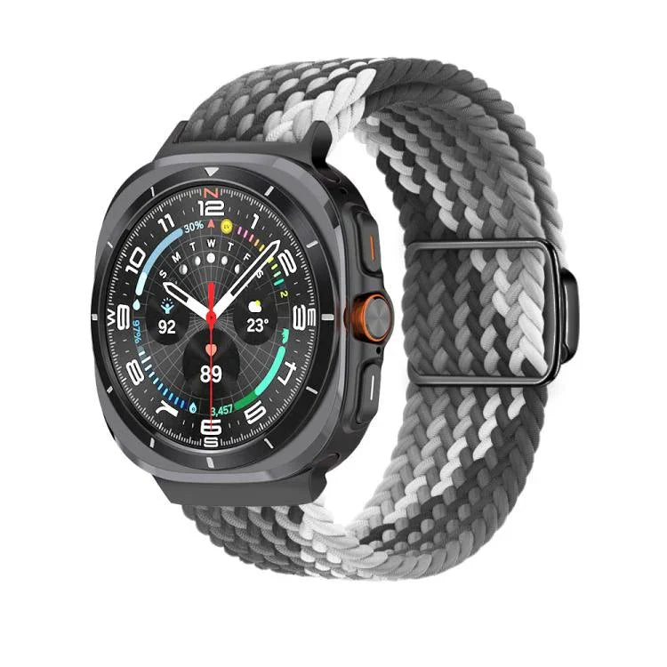สายรัดนาฬิกา Kalebol แบบถักพร้อมหัวเข็มขัดแม่เหล็กสีดำ สำหรับ Samsung Galaxy Watch Ultra 47มม. / Ultra 2025