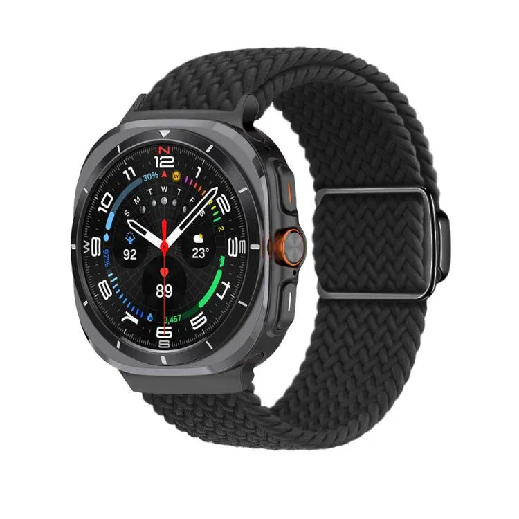 สายรัดนาฬิกา Kalebol แบบถักพร้อมหัวเข็มขัดแม่เหล็กสีดำ สำหรับ Samsung Galaxy Watch Ultra 47มม. / Ultra 2025