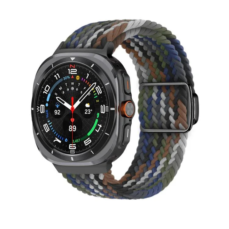 สายรัดนาฬิกา Kalebol แบบถักพร้อมหัวเข็มขัดแม่เหล็กสีดำ สำหรับ Samsung Galaxy Watch Ultra 47มม. / Ultra 2025