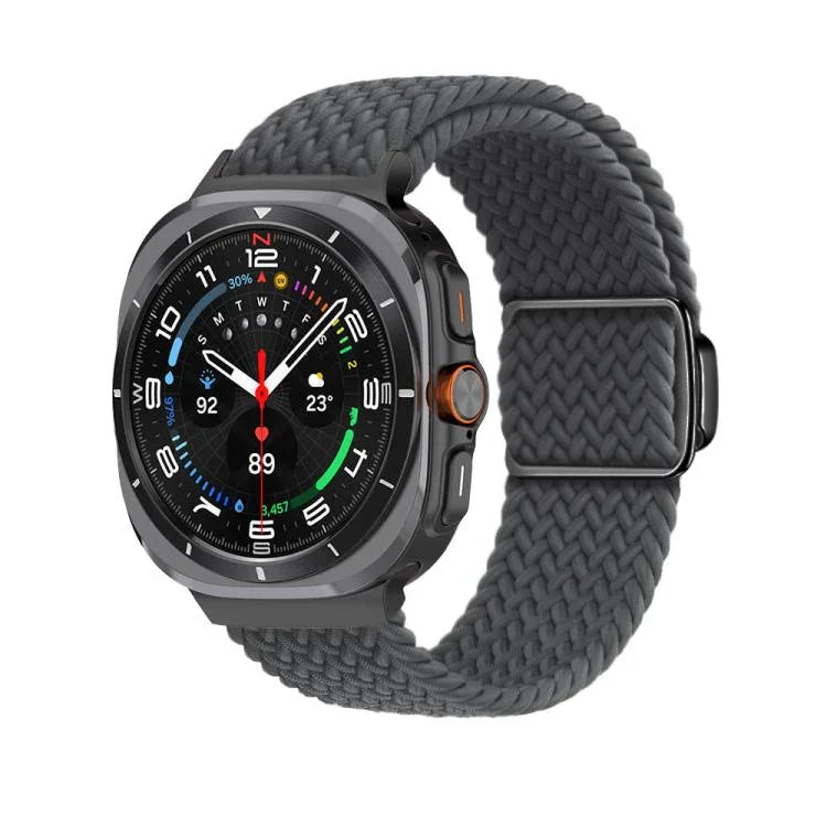 สายรัดนาฬิกา Kalebol แบบถักพร้อมหัวเข็มขัดแม่เหล็กสีดำ สำหรับ Samsung Galaxy Watch Ultra 47มม. / Ultra 2025