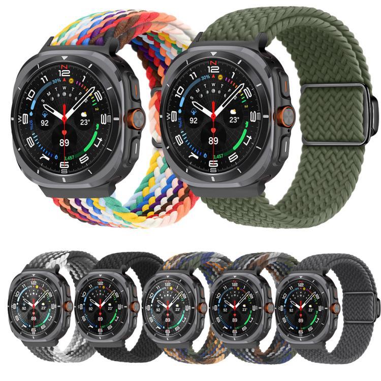 สายรัดนาฬิกา Kalebol แบบถักพร้อมหัวเข็มขัดแม่เหล็กสีดำ สำหรับ Samsung Galaxy Watch Ultra 47มม. / Ultra 2025