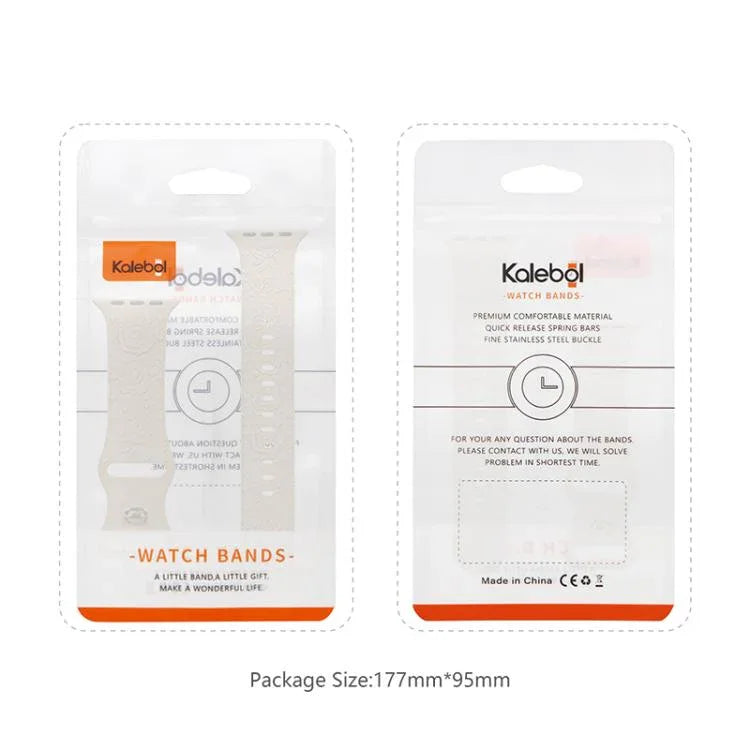 สายรัดนาฬิกาซิลิโคน Kalebol แบบหัวเข็มขัดรูปเลข 8 ปั๊มลายกุหลาบ สำหรับ Apple Watch 46 มม. / 49 มม. / 45 มม. / 44 มม., สำหรับ Apple Watch 42 มม. / 41 มม. / 40 มม. / 38 มม.