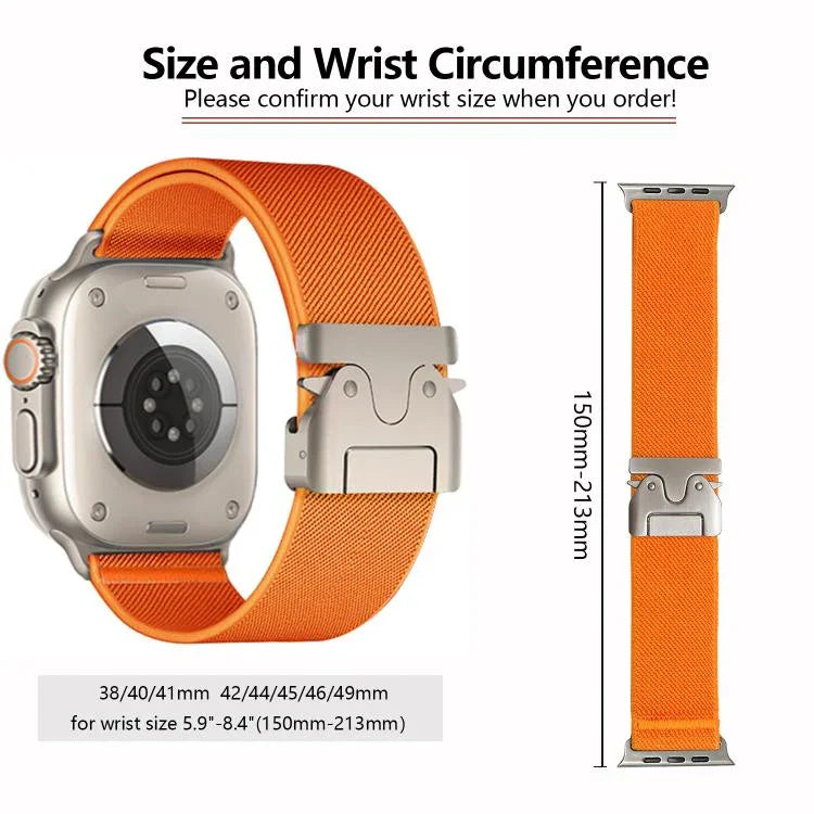 สายรัดนาฬิกาไนลอนยืดหยุ่น Kalebol แบบหัวเข็มขัดร่มชูชีพ สำหรับ Apple Watch 46 มม. / 49 มม. / 45 มม. / 44 มม., สำหรับ Apple Watch 42 มม. / 41 มม. / 40 มม. / 38 มม.