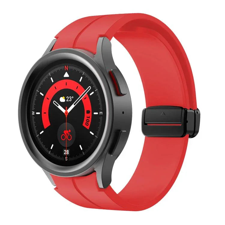 สายรัดซิลิโคน Kalebol หัวเข็มขัดแม่เหล็กพับเว้าลง สำหรับ Samsung Galaxy Watch7 / 6 / 5