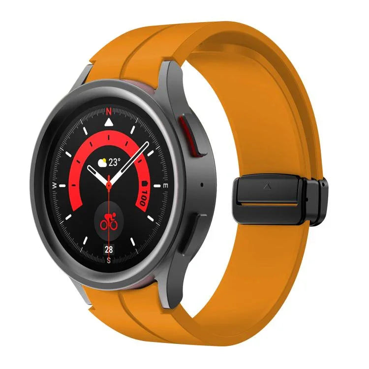 สายรัดซิลิโคน Kalebol หัวเข็มขัดแม่เหล็กพับเว้าลง สำหรับ Samsung Galaxy Watch7 / 6 / 5