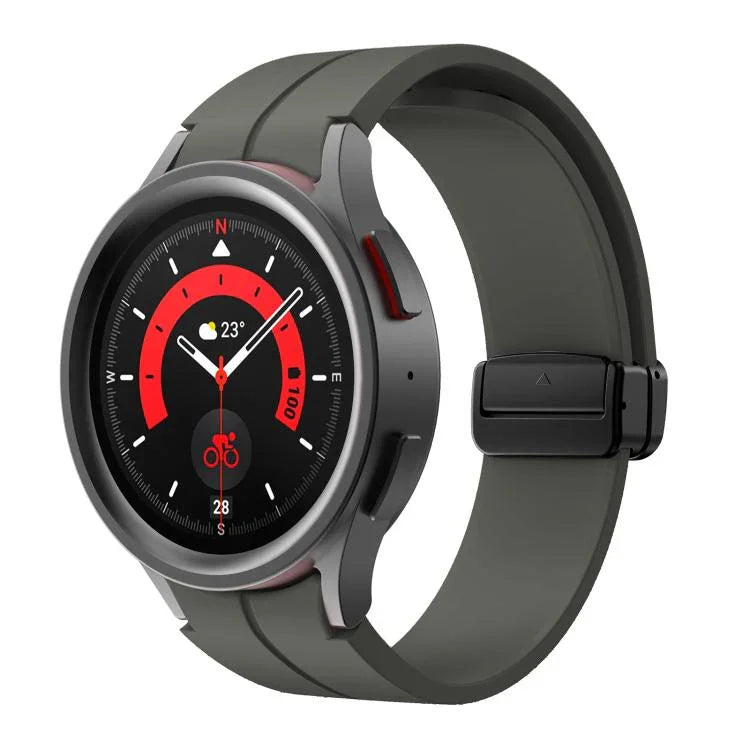 สายรัดซิลิโคน Kalebol หัวเข็มขัดแม่เหล็กพับเว้าลง สำหรับ Samsung Galaxy Watch7 / 6 / 5