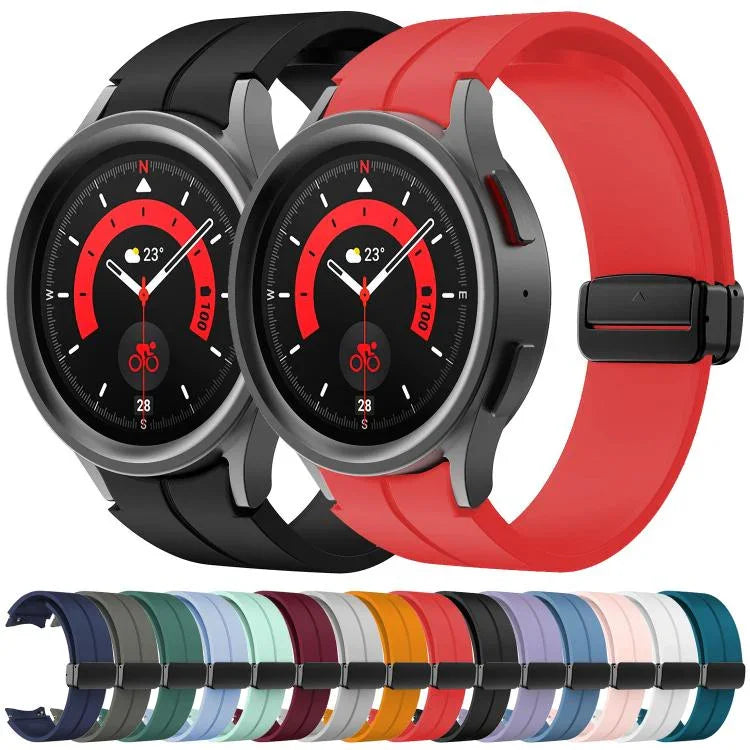 สายรัดซิลิโคน Kalebol หัวเข็มขัดแม่เหล็กพับเว้าลง สำหรับ Samsung Galaxy Watch7 / 6 / 5