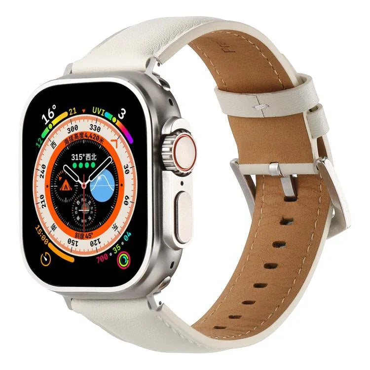 สายรัดนาฬิกาหนังแท้เรียบ Kalebol สำหรับ Apple Watch 46 มม. / 49 มม. / 45 มม. / 44 มม., สำหรับ Apple Watch 42 มม. / 41 มม. / 40 มม. / 38 มม.