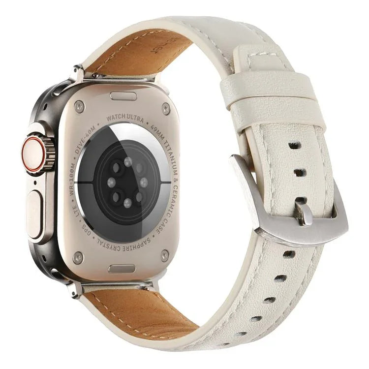 สายรัดนาฬิกาหนังแท้เรียบ Kalebol สำหรับ Apple Watch 46 มม. / 49 มม. / 45 มม. / 44 มม., สำหรับ Apple Watch 42 มม. / 41 มม. / 40 มม. / 38 มม.