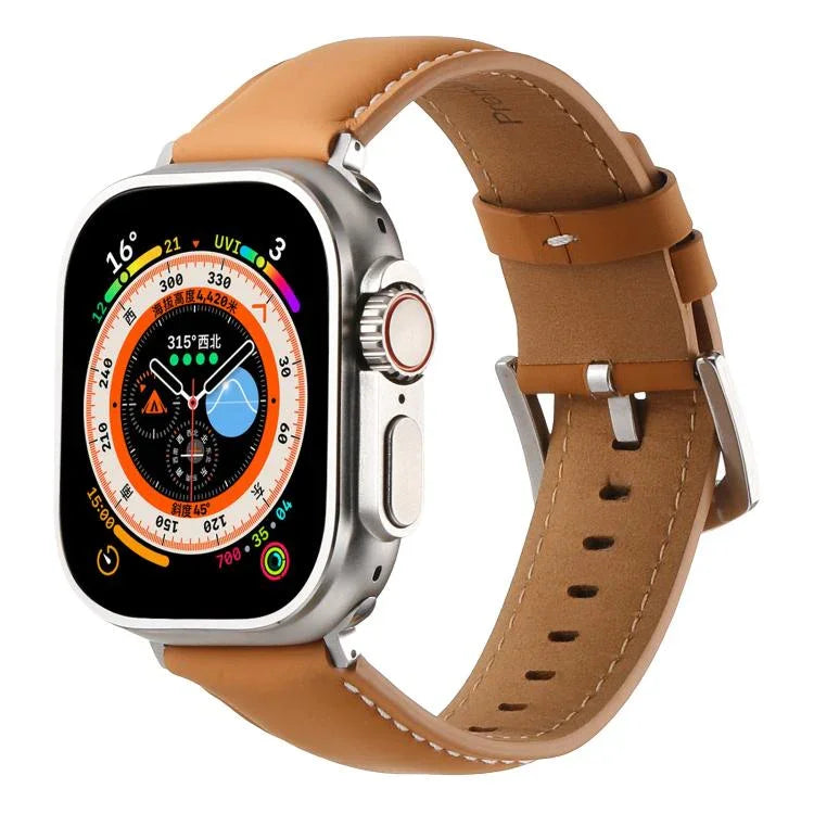 สายรัดนาฬิกาหนังแท้เรียบ Kalebol สำหรับ Apple Watch 46 มม. / 49 มม. / 45 มม. / 44 มม., สำหรับ Apple Watch 42 มม. / 41 มม. / 40 มม. / 38 มม.