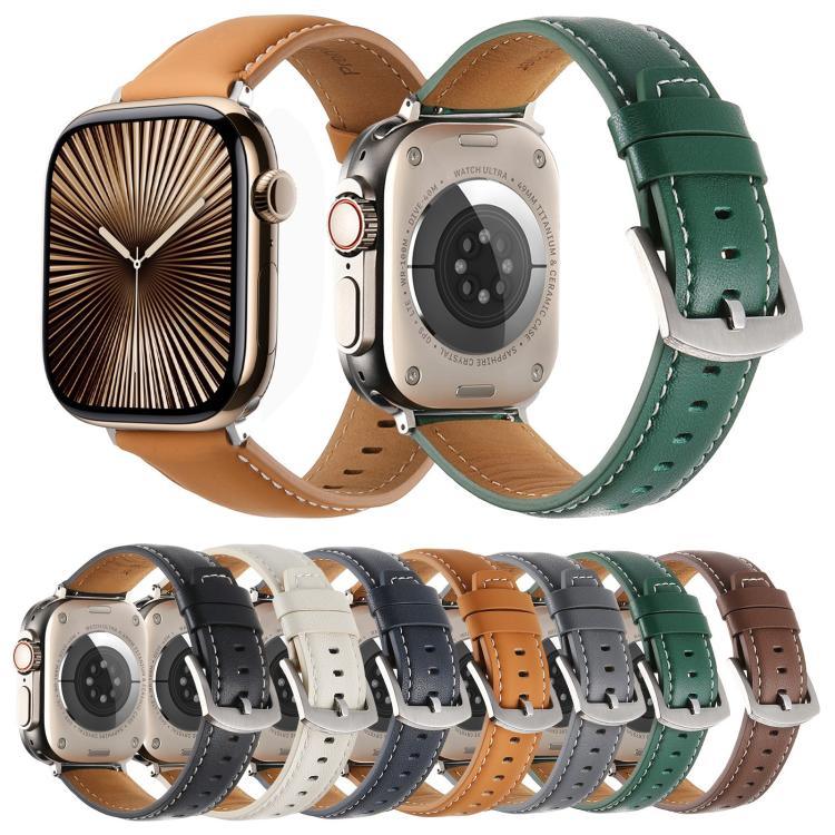 สายรัดนาฬิกาหนังแท้เรียบ Kalebol สำหรับ Apple Watch 46 มม. / 49 มม. / 45 มม. / 44 มม., สำหรับ Apple Watch 42 มม. / 41 มม. / 40 มม. / 38 มม.