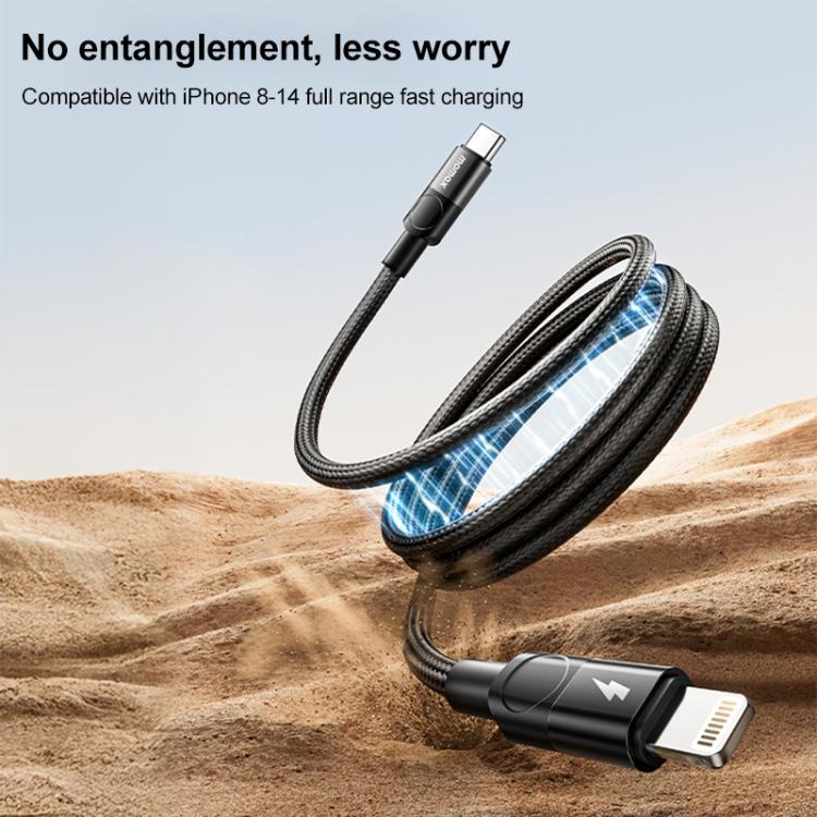 MOMAX DL57D Mag.Link สายชาร์จข้อมูลถักแม่เหล็ก 60W Type-C เป็น 8 Pin ความยาว:1m