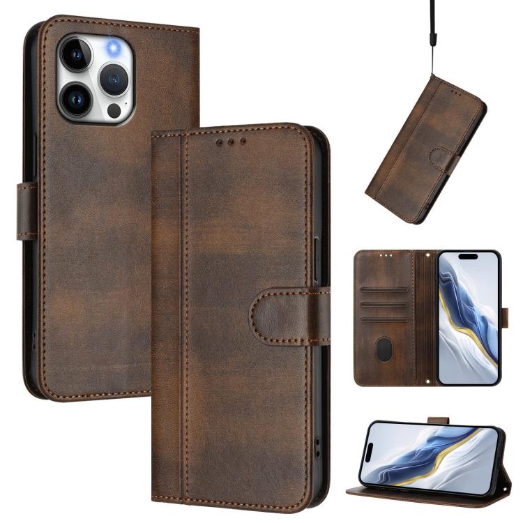 เคสโทรศัพท์หนังย้อนยุคแบบร้อยสายรัด Line Splicing Buckle สำหรับ iPhone 17e / 16e, สำหรับ iPhone 17 Pro Max, สำหรับ iPhone 17 Pro, สำหรับ iPhone 17, สำหรับ iPhone Air, สำหรับ iPhone 16 Pro Max