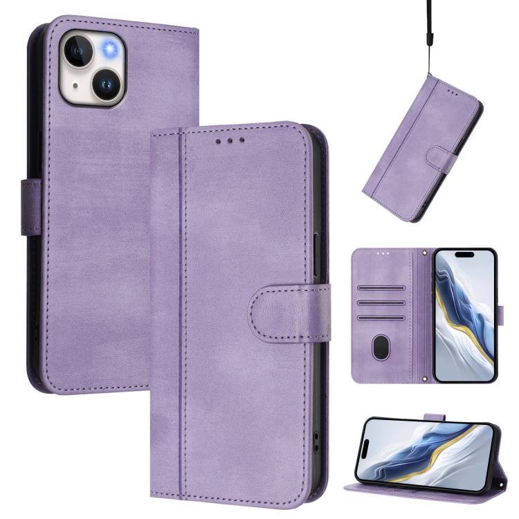 Line Splicing Buckle Retro Leather Phone Case, For iPhone 13 Pro Max, For iPhone 13 Pro, For iPhone 13 mini, For iPhone 12 / 12 Pro, For iPhone 12 Pro Max, For iPhone 12 mini
