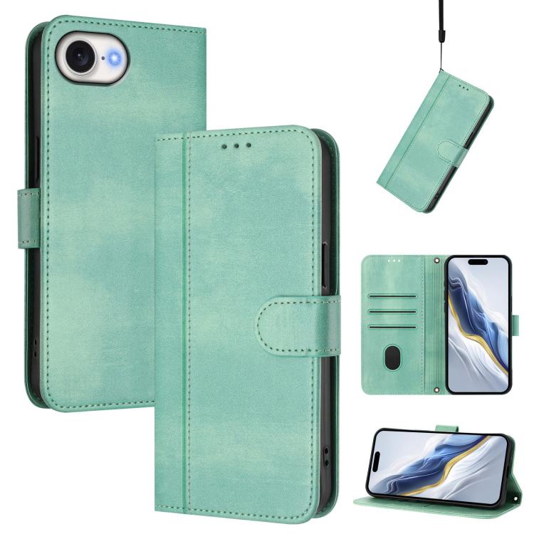 เคสโทรศัพท์หนังย้อนยุคแบบร้อยสายรัด Line Splicing Buckle สำหรับ iPhone 17e / 16e, สำหรับ iPhone 17 Pro Max, สำหรับ iPhone 17 Pro, สำหรับ iPhone 17, สำหรับ iPhone Air, สำหรับ iPhone 16 Pro Max