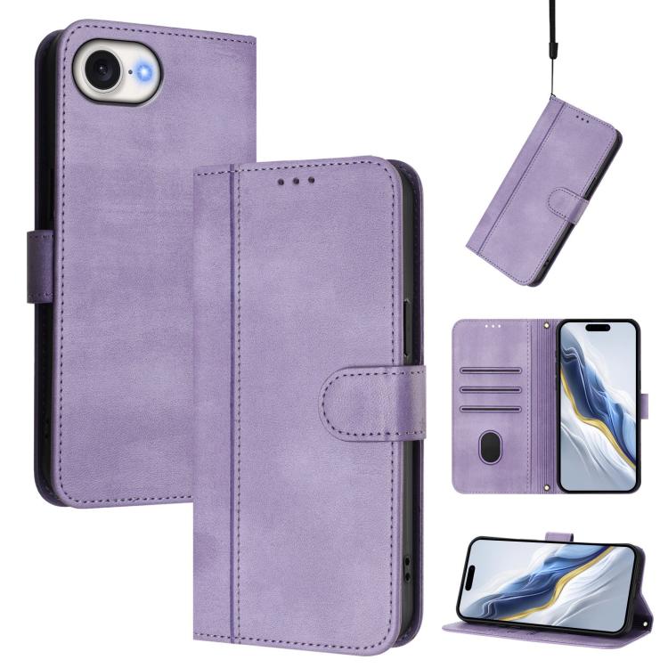เคสโทรศัพท์หนังย้อนยุคแบบร้อยสายรัด Line Splicing Buckle สำหรับ iPhone 17e / 16e, สำหรับ iPhone 17 Pro Max, สำหรับ iPhone 17 Pro, สำหรับ iPhone 17, สำหรับ iPhone Air, สำหรับ iPhone 16 Pro Max