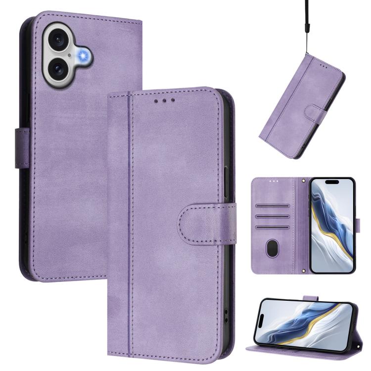 เคสโทรศัพท์หนังย้อนยุคแบบร้อยสายรัด Line Splicing Buckle สำหรับ iPhone 17e / 16e, สำหรับ iPhone 17 Pro Max, สำหรับ iPhone 17 Pro, สำหรับ iPhone 17, สำหรับ iPhone Air, สำหรับ iPhone 16 Pro Max