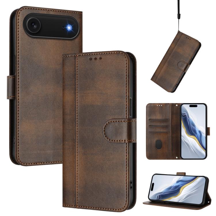 เคสโทรศัพท์หนังย้อนยุคแบบร้อยสายรัด Line Splicing Buckle สำหรับ iPhone 17e / 16e, สำหรับ iPhone 17 Pro Max, สำหรับ iPhone 17 Pro, สำหรับ iPhone 17, สำหรับ iPhone Air, สำหรับ iPhone 16 Pro Max