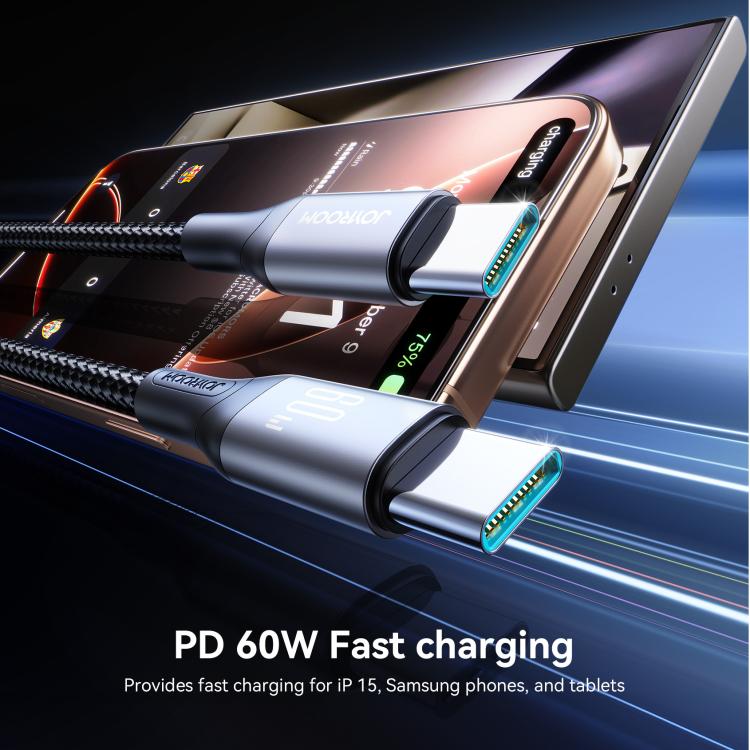 JOYROOM S-A28 สายชาร์จข้อมูลซีรีส์แฟลช 60W 480Mbps ความยาว: 2m สาย Type-C เป็น Type-C, Type-C เป็น 8 Pin, USB เป็น Type-C, USB เป็น 8 Pin