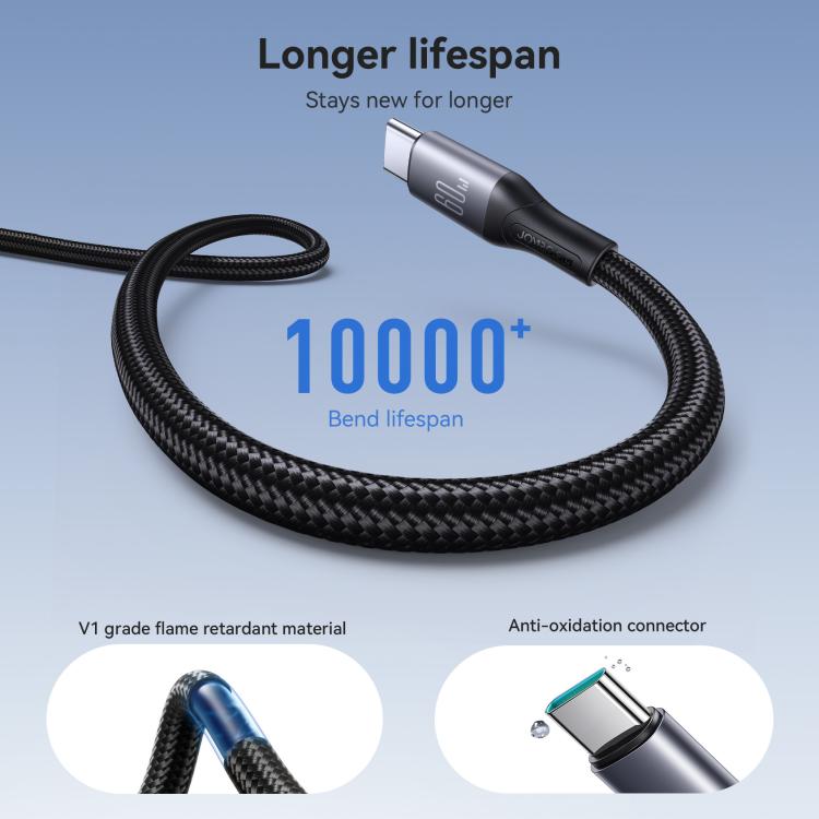 JOYROOM S-A28 สายชาร์จข้อมูลซีรีส์แฟลช 60W 480Mbps ความยาว: 2m สาย Type-C เป็น Type-C, Type-C เป็น 8 Pin, USB เป็น Type-C, USB เป็น 8 Pin