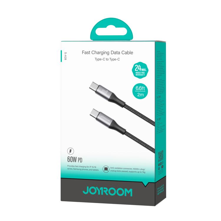 JOYROOM S-A28 สายชาร์จข้อมูลซีรีส์แฟลช 60W 480Mbps ความยาว: 2m สาย Type-C เป็น Type-C, Type-C เป็น 8 Pin, USB เป็น Type-C, USB เป็น 8 Pin