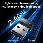 Yesido WP10 ตัวรับสัญญาณ WiFi แบบไร้สาย 150Mbps อะแดปเตอร์ USB ไร้สายความเร็วสูง