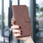 เคสหนังโทรศัพท์ลายเรขาคณิตพร้อม RFID สำหรับ iPhone 6 / 7 / 8 / SE, iPhone 13 Pro Max, iPhone 13 Pro, iPhone 12 / 12 Pro, iPhone 12 Pro Max, iPhone 11 Pro Max, iPhone 11, iPhone 11 Pro