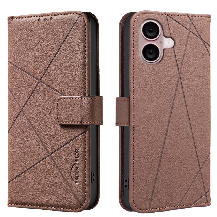 เคสโทรศัพท์หนังลายเรขาคณิต RFID สำหรับ iPhone 16e / 17e, สำหรับ iPhone 17 Pro Max, สำหรับ iPhone 17 Pro, สำหรับ iPhone 17, สำหรับ iPhone Air, สำหรับ iPhone 16 Pro Max, สำหรับ iPhone 16 Pro, สำหรับ iPhone 16 Plus