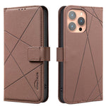เคสโทรศัพท์หนังลายเรขาคณิต RFID สำหรับ iPhone 16e / 17e, สำหรับ iPhone 17 Pro Max, สำหรับ iPhone 17 Pro, สำหรับ iPhone 17, สำหรับ iPhone Air, สำหรับ iPhone 16 Pro Max, สำหรับ iPhone 16 Pro, สำหรับ iPhone 16 Plus